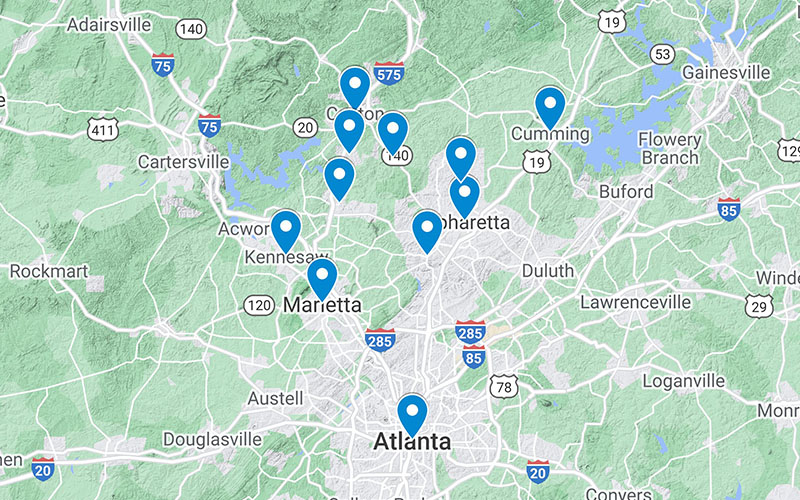 Towns We Service In The Atlanta Metro Area